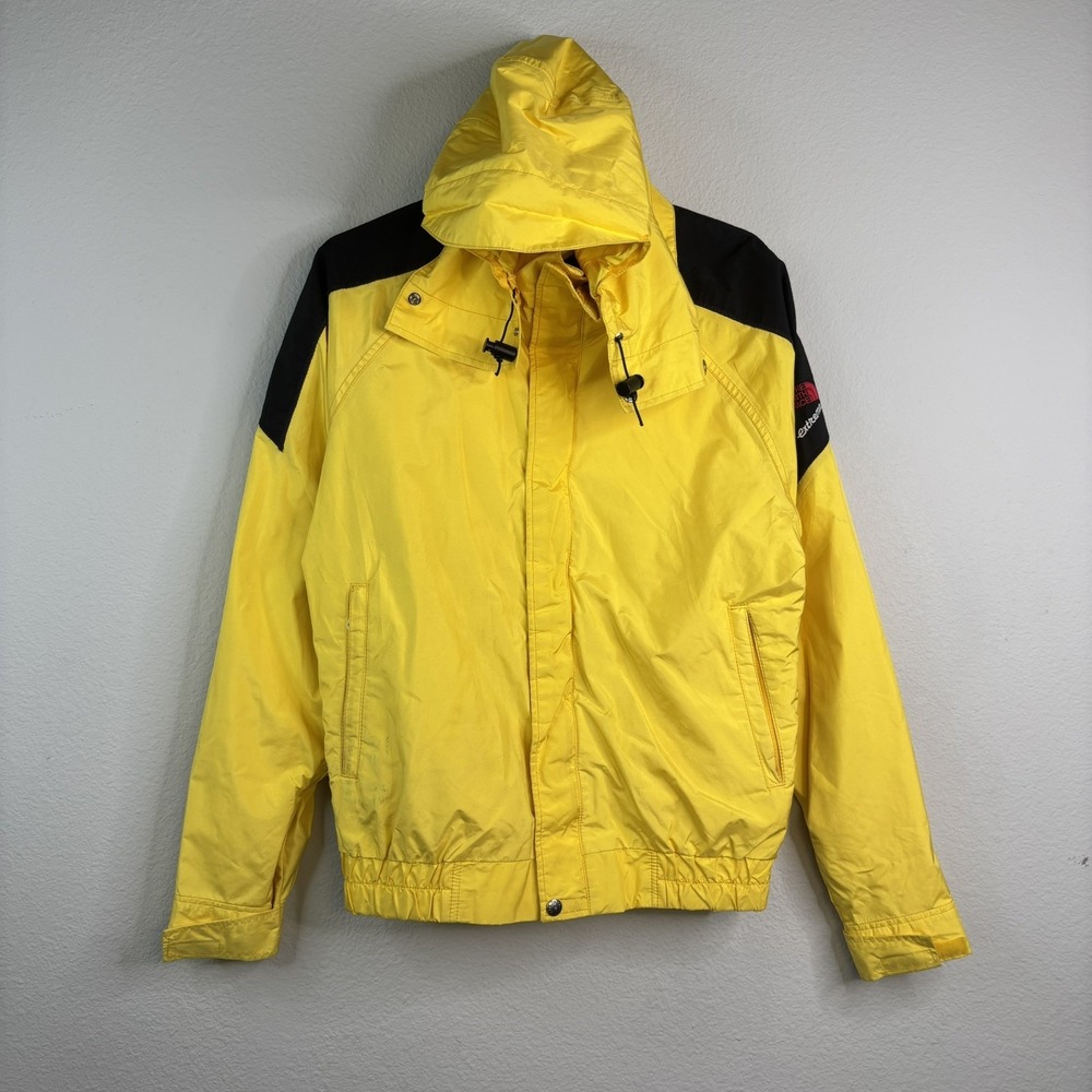 Vtg 90s USA The North Face Extreme Yellow Black Gore-Tex Outdoors Jacket Men's M